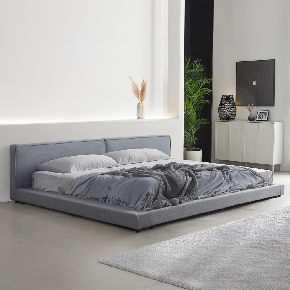 Home Deluxe - Bett mit Ablage GALAXIS - Farbe: Grau, Größe:, mit Matratze H3/H4, 270 x 200 cm Bild 1