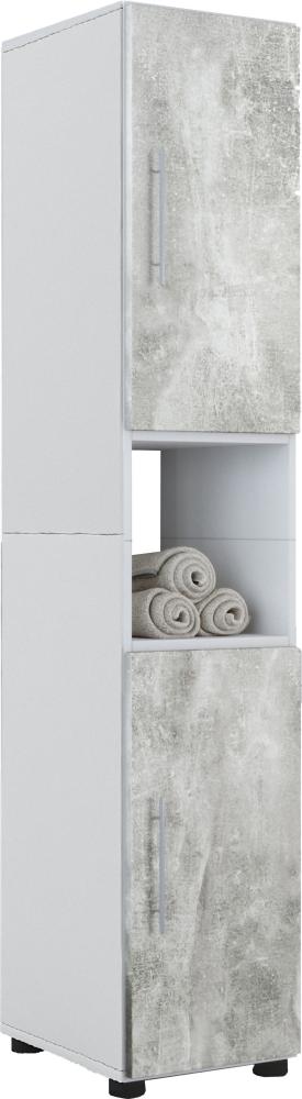 Flandu Badschrank Badmöbel Wandschrank Badezimmer Bad Möbel Schrank Beton optik Bild 1