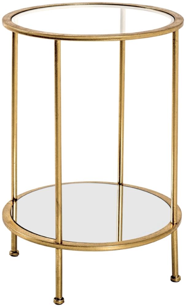 Beistelltisch in gold aus Stahlrohr, Spiegelglas, SHG 5 mm - 55cm (H) Bild 1