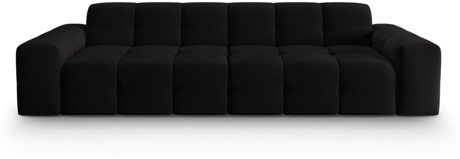 Micadoni 4-Sitzer Samtstoff Sofa Kendal | Bezug Black | Beinfarbe Black Beech Wood Bild 1