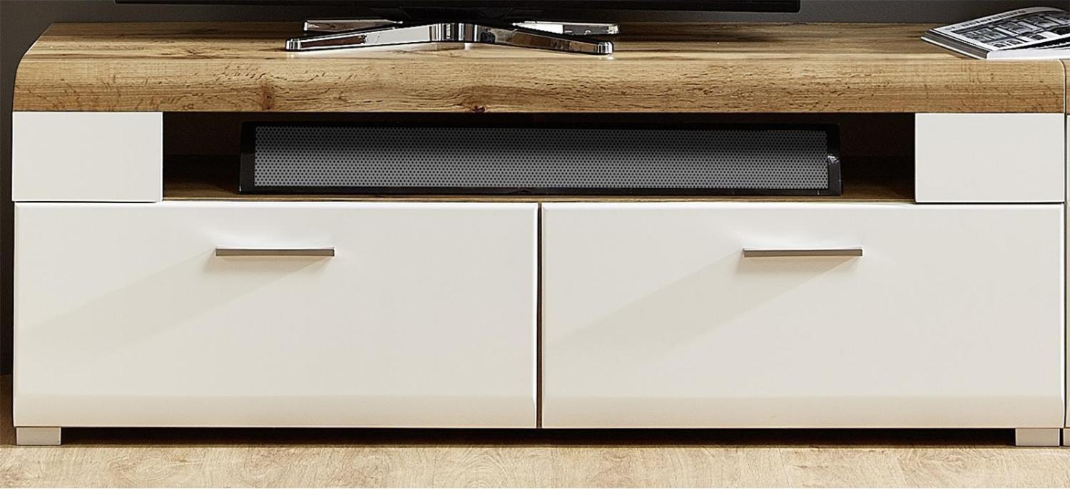 TV-Board >Kathlin< in Weiß/Matt aus Metall - 140x51x47cm (BxHxT) Bild 1
