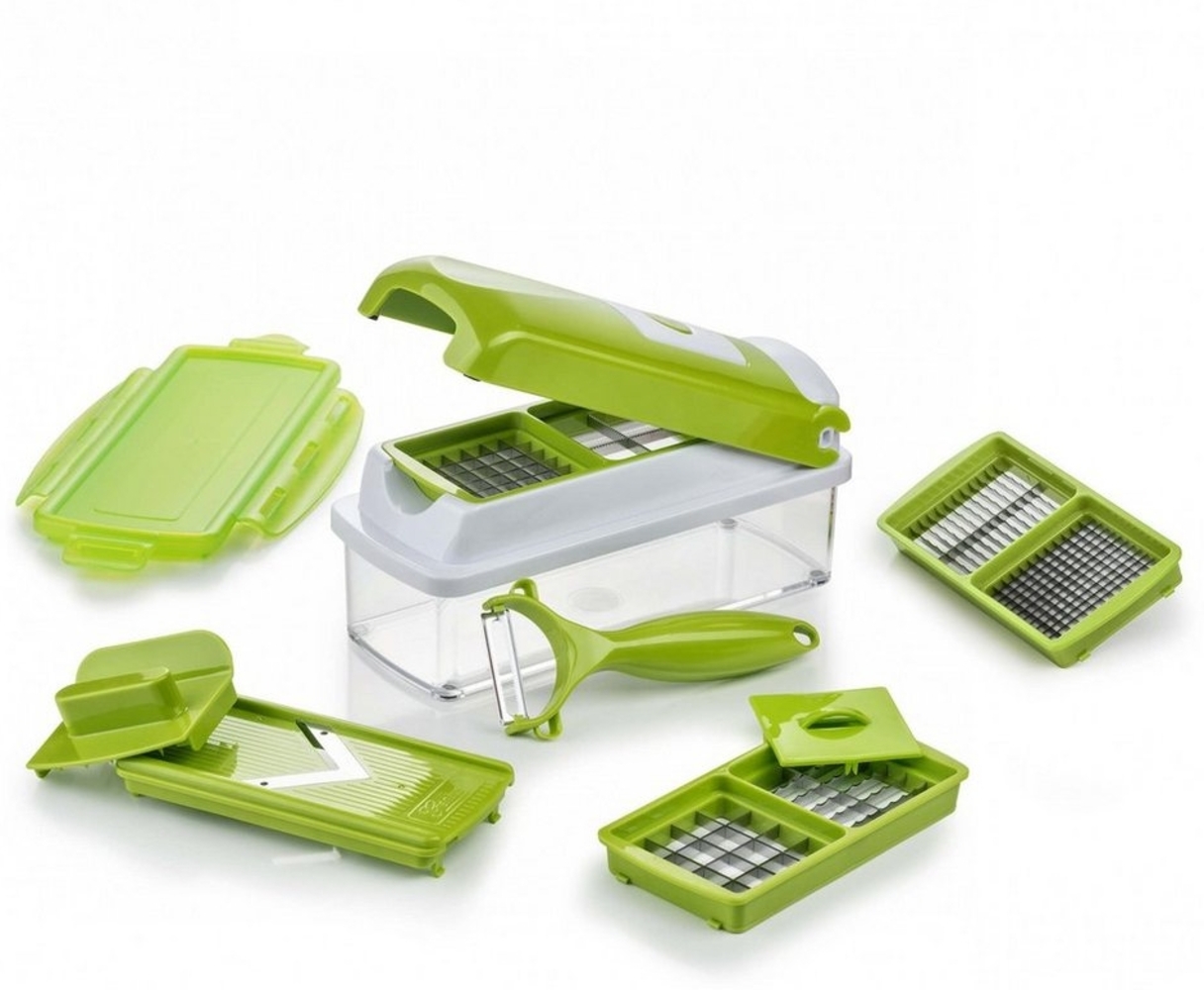 Genius Topf-Set Nicer Dicer Smart Gemüse Obst Schneider, 10 tlg. Zerkleiner für Würfel Mandoline Gemüse Obst Hobel Bild 1