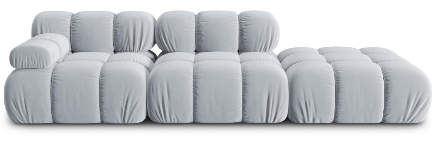 Micadoni Modulares Sofa Bellis 4-Sitzer Rechts Samtstoff Hellblau Bild 1