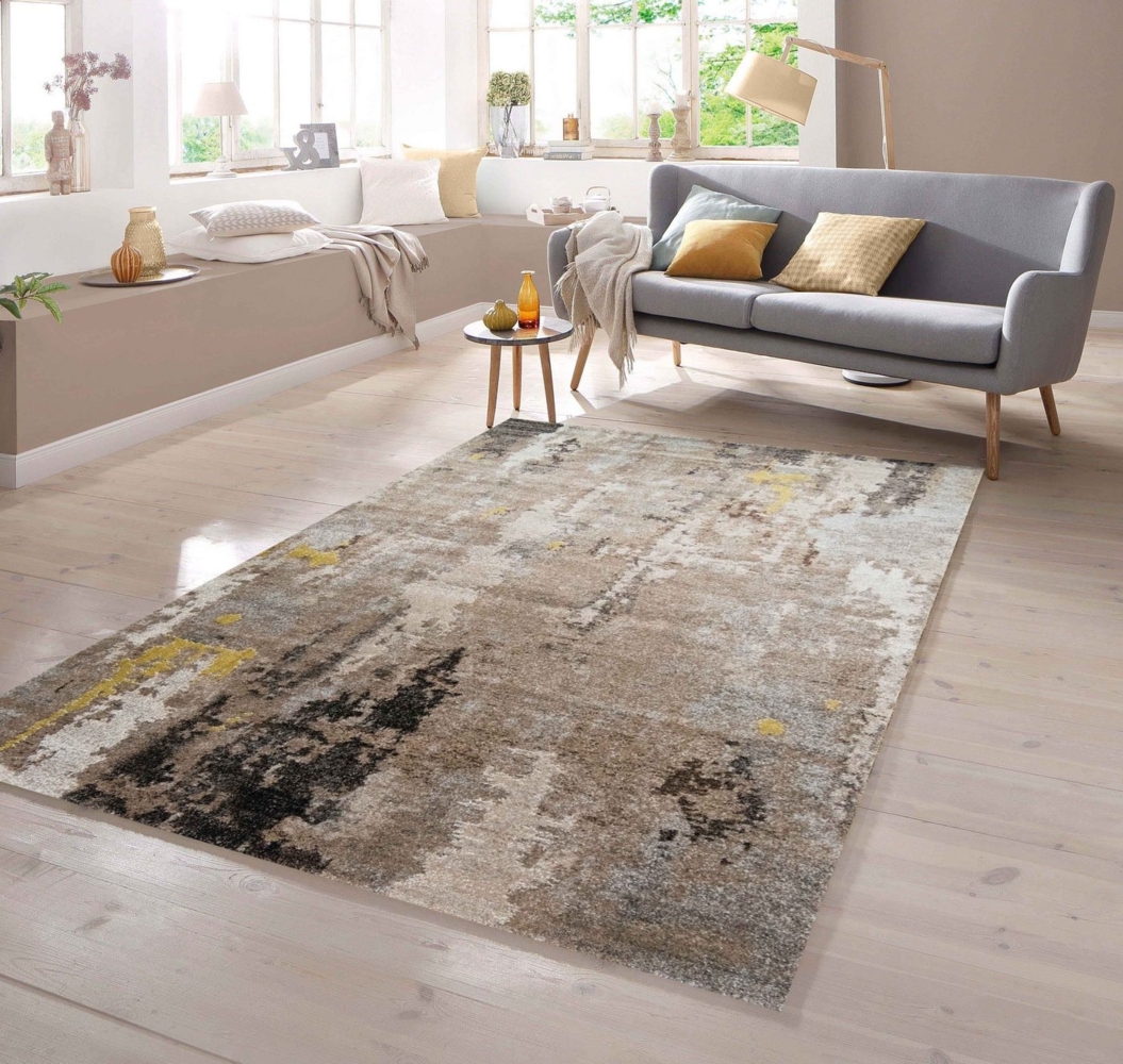 TeppichHome24 Teppich Teppich abstraktes Design eige braun, rechteckig Bild 1