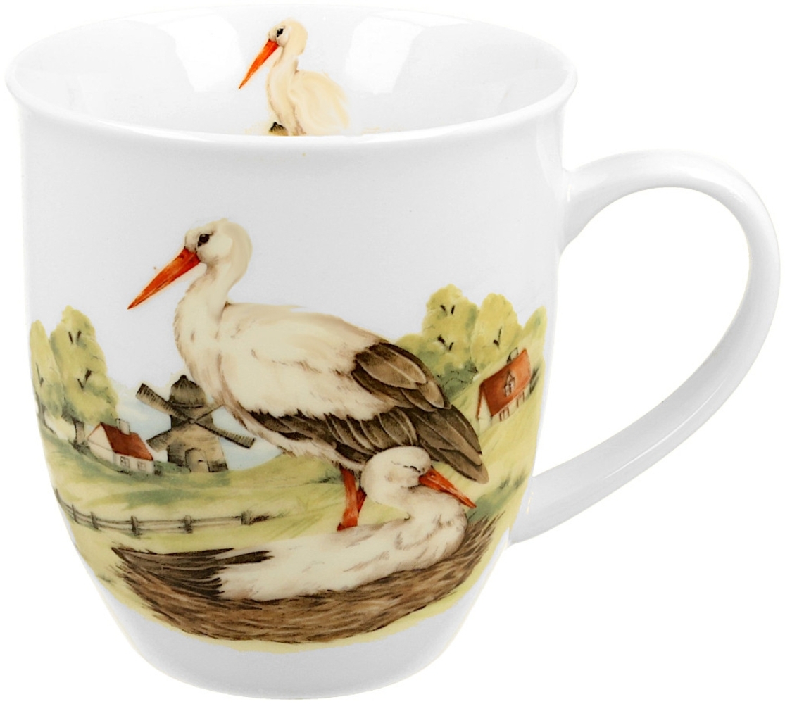 DUO World of Birds Becher 400 ml WHITE STORK New Bone China Porzellan Bild 1