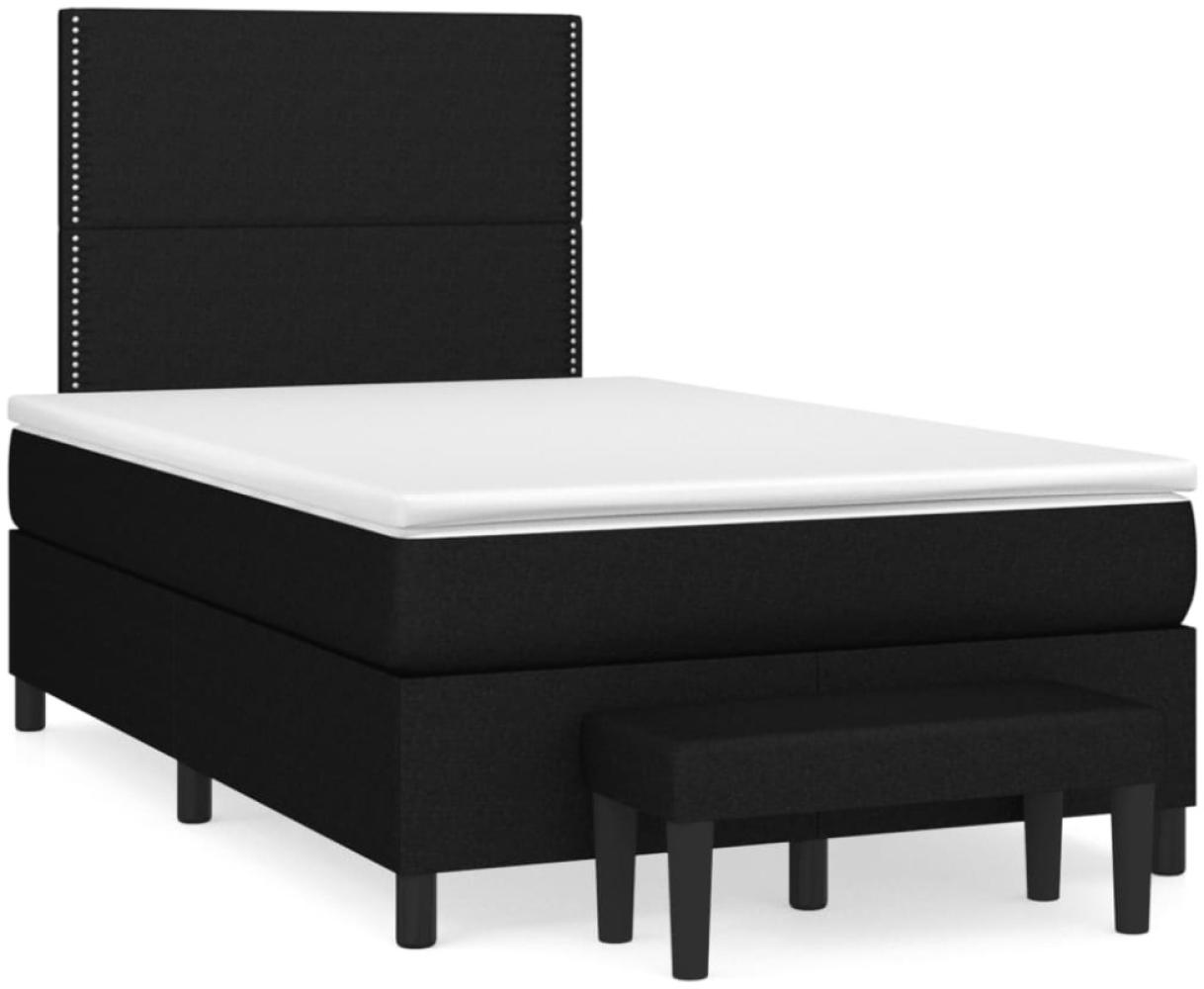 vidaXL Boxspringbett mit Matratze Schwarz 120x190 cm Stoff 3270350 Bild 1