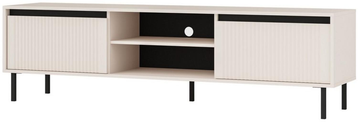 Furnix TV-Schrank Kersi Sideboard 178 cm Kabinett mit zwei Schubladen Metallbeine 178,6x50x40 cm Bild 1