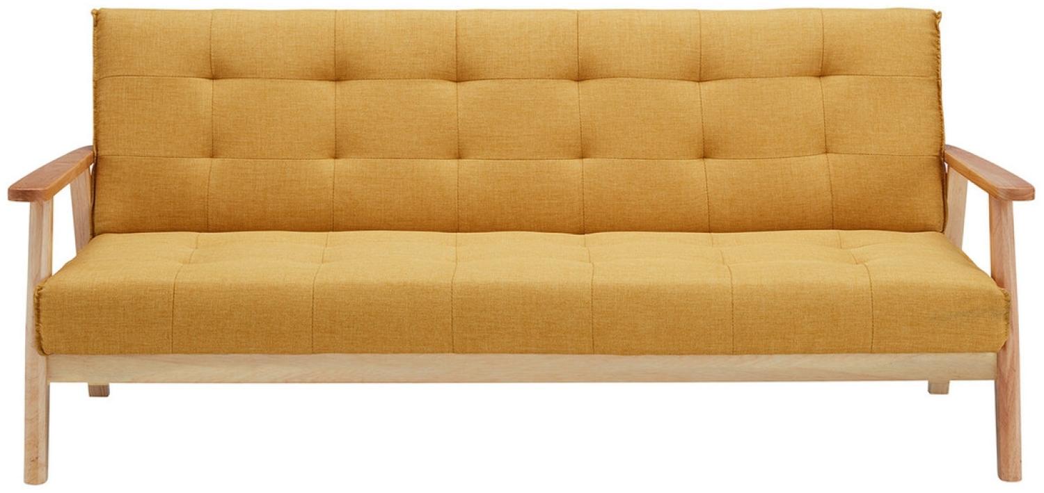 Schlafsofa 190 x 85 cm 100 % Polyester und Massivholz Gelb Bild 1