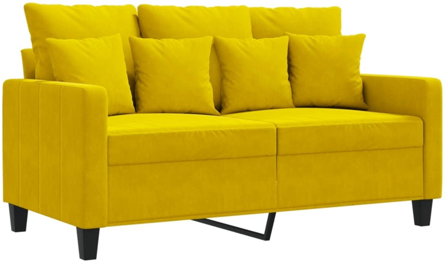vidaXL 2-Sitzer-Sofa Gelb 120 cm Samt 359299 Bild 1