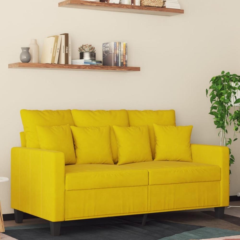 vidaXL 2-Sitzer-Sofa Gelb 120 cm Samt 359299 Bild 1