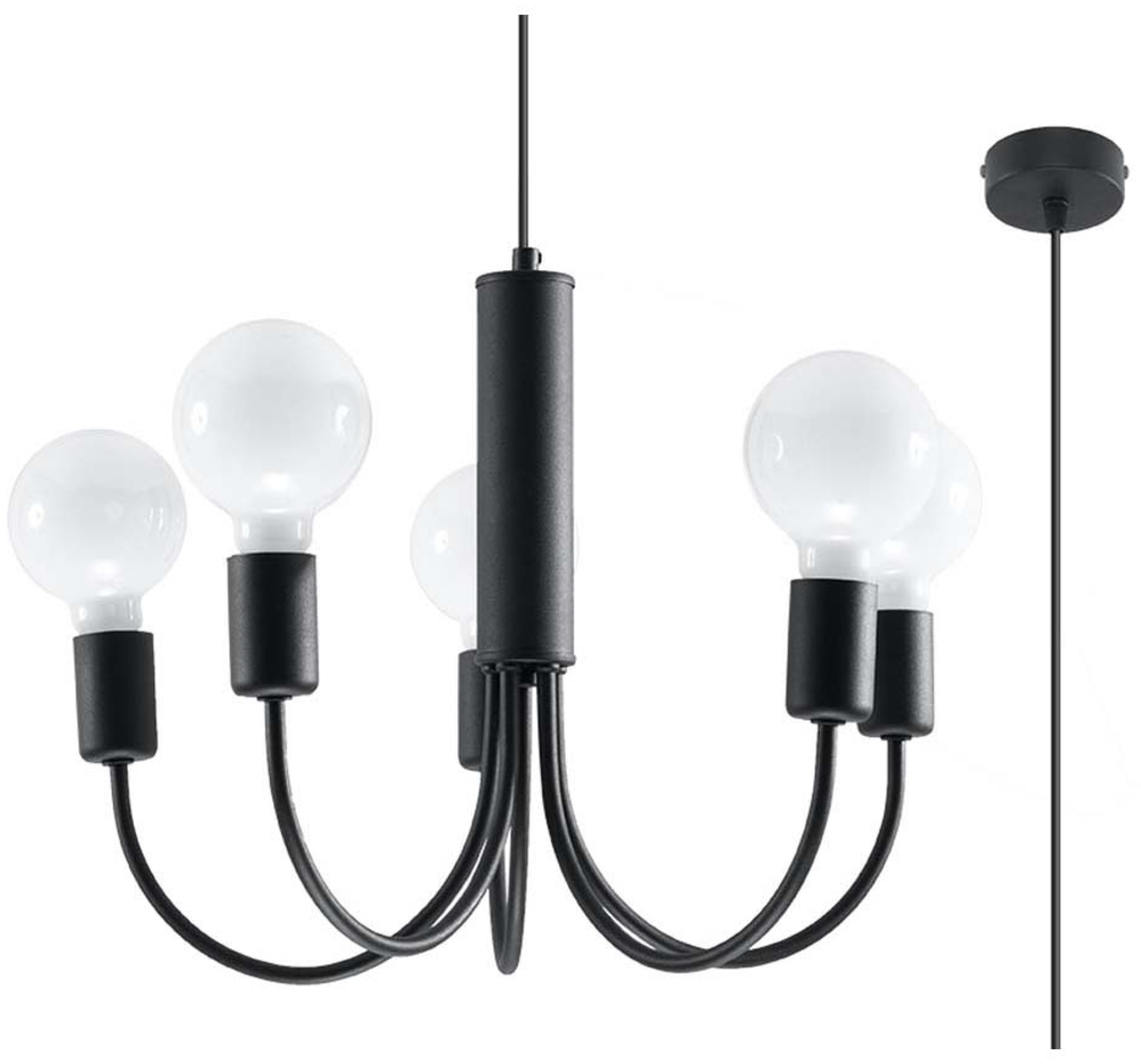 Pendelleuchte, Schwarz, Stahl, 46 cm Bild 1