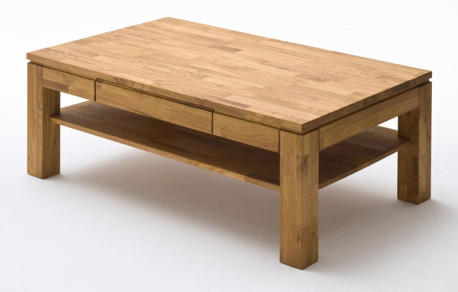 'Julian' Couchtisch mit Schubkasten, Asteiche massiv geölt, 45 x 70 x 115 cm Bild 1