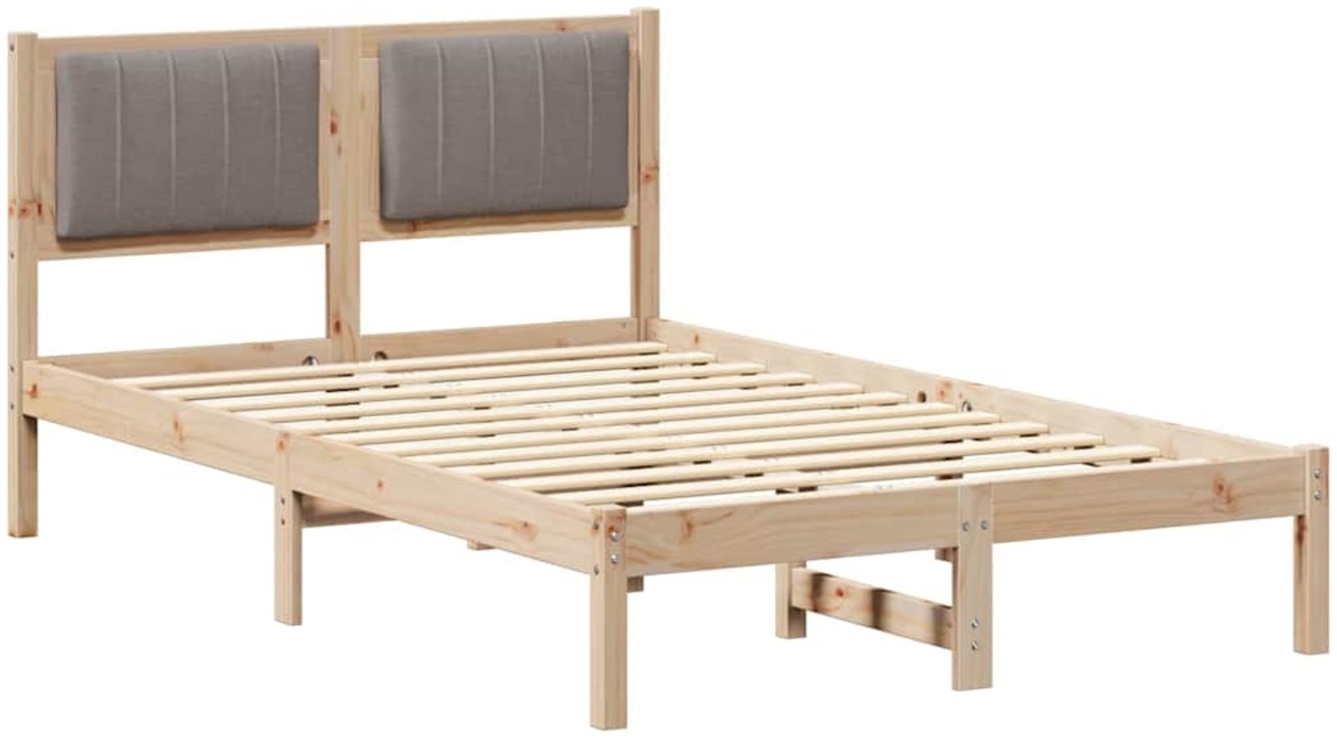 vidaXL Bettgestell mit gepolstertem Kopfteil Taupe 120 x 200 cm 878262 Bild 1