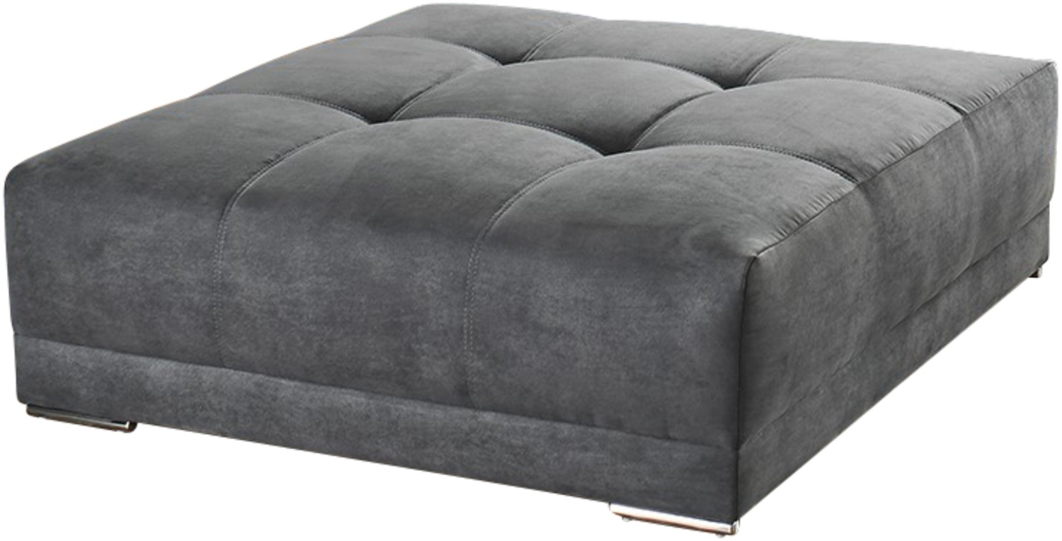 XXL-Hocker 120x120 cm für Big-Sofa Federkern Polstersitz in Mikrofaserstoff Grau Bild 1