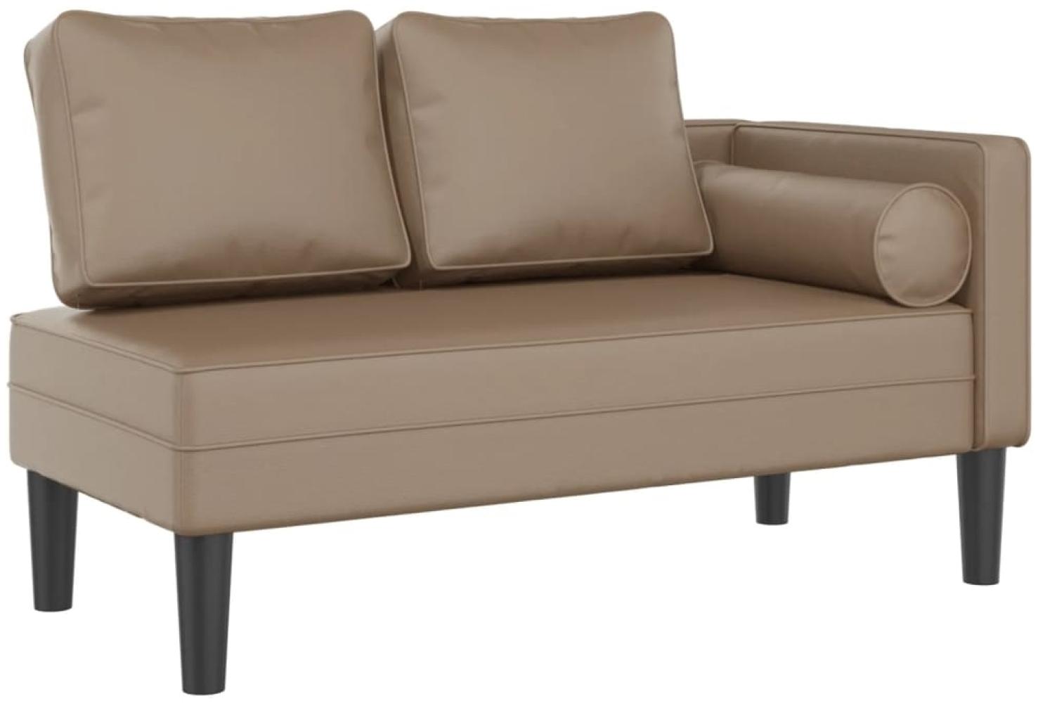 vuidaXL Chaiselongue mit Kissen Cappuccino Kunstleder, 116,5 x 62 x 57,5 cm Bild 1
