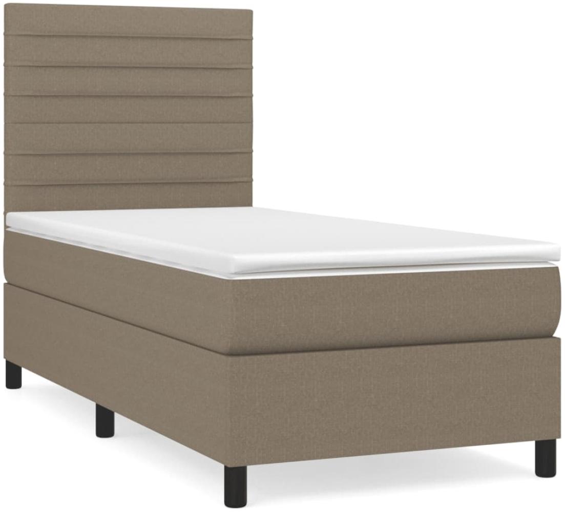 vidaXL Boxspringbett mit Matratze Taupe 80x200 cm Stoff 3141813 Bild 1