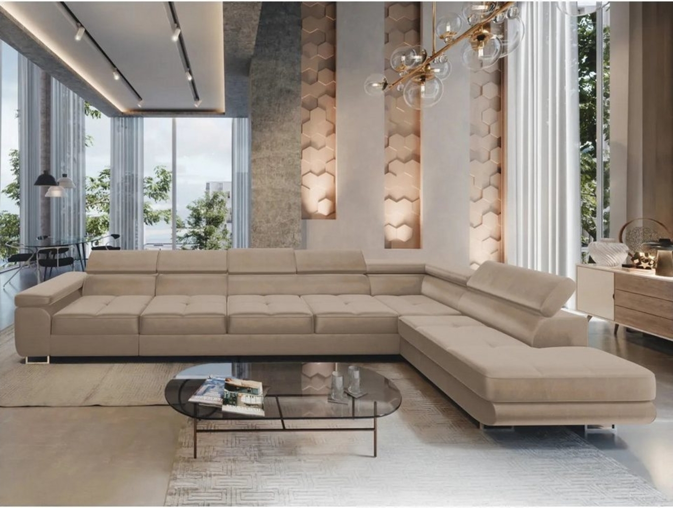 NEXT COLLECTION Ecksofa WILD XXL, mit Bettkasten, Hohe Metallfüße, verstellbare Kopfstützen, Liegefläche 125x240 Bild 1