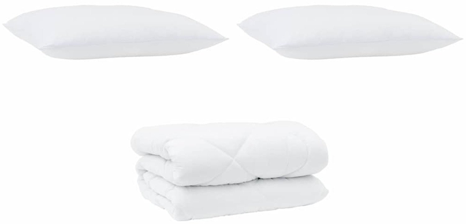 vidaXL Winterbettdecke mit Kissen 3 pcs Weiß Mikrofaser 3377788 Bild 1