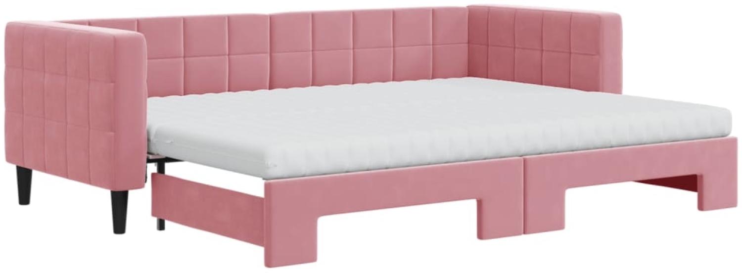 vidaXL Tagesbett Ausziehbar mit Matratzen Rosa 80x200 cm Samt 3196711 Bild 1