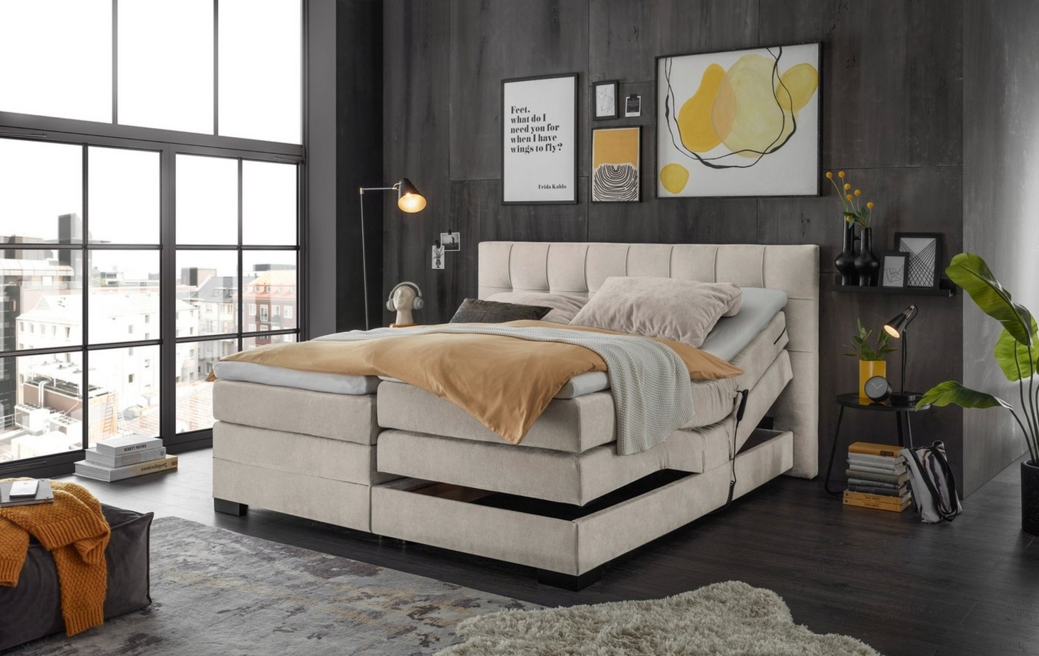 ED EXCITING DESIGN Boxspringbett Talena, inkl. Motor und Topper Bild 1