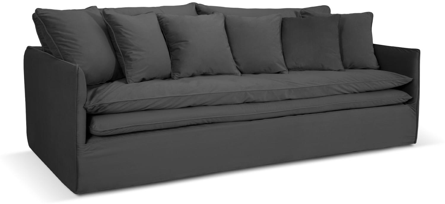 Micadoni Sofa Boho 4-Sitzer Samtstoff Grau Bild 1