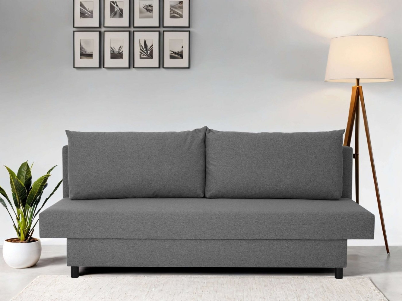 INOSIGN 3-Sitzer SAWYER Schlafsofa mit Bettkasten und Wellenunterfederung, pflegeleichte Bezüge: Velvet & Struktur, B/T/H 193/86/83,5 cm Bild 1