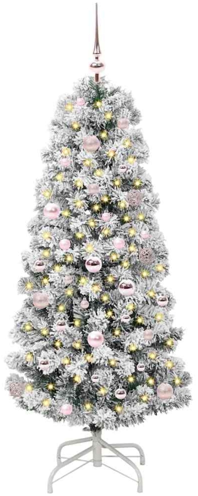 vidaXL Künstlicher klappbarer Weihnachtsbaum Grün und Weiß 150 cm 3395588 Bild 1