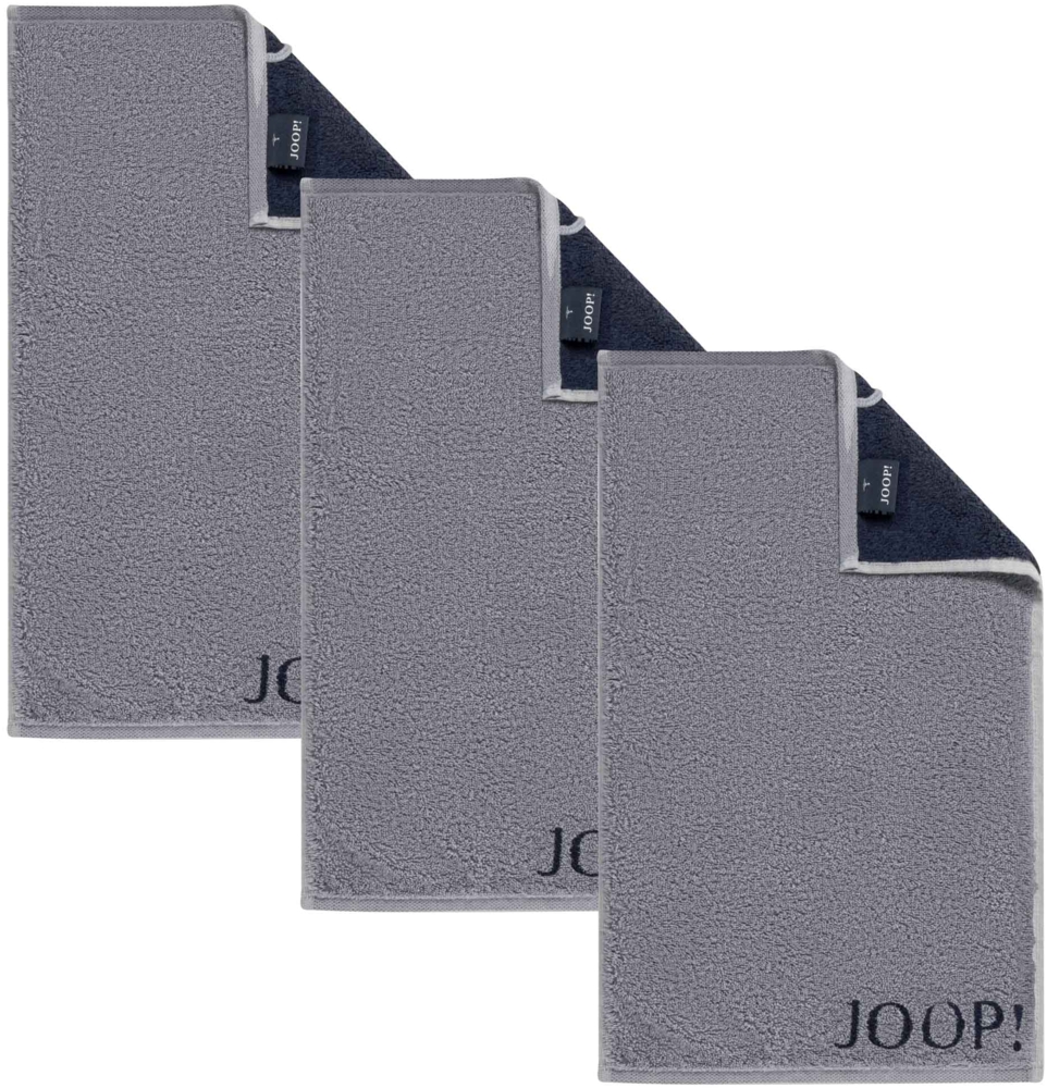 JOOP! Gästetuch Classic Frottierkollektion, 3er Pack - Walkfrottier Denim 30x50cm Bild 1