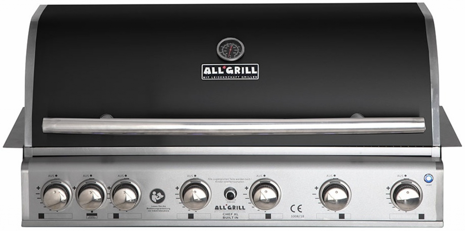 ALLGRILL Einbau-Gasgrill CHEF XL BLACK Built-In Air System, 6 Brenner, Backburner 100739 Bild 1