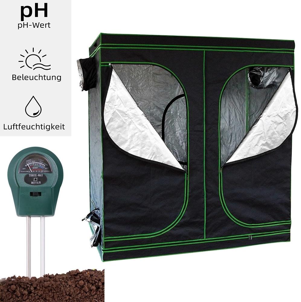 Growbox inkl. 3 in 1 Feuchtigkeitsmessgerät für Pflanzen Gewächshaus Indoor Pflanzenzelt Zuchtzelt Growroom Zuchtschrank Darkroom Zimmergewächshaus Growschrank - 240x120x200 cm Bild 1