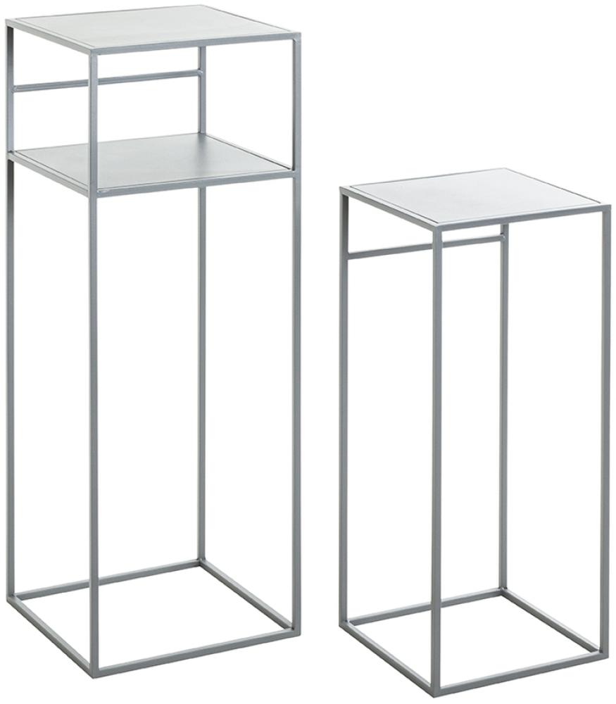 Beistelltisch >25107< (2er Set) in grau, Metall - 26x63x26cm (BxHxT) Bild 1