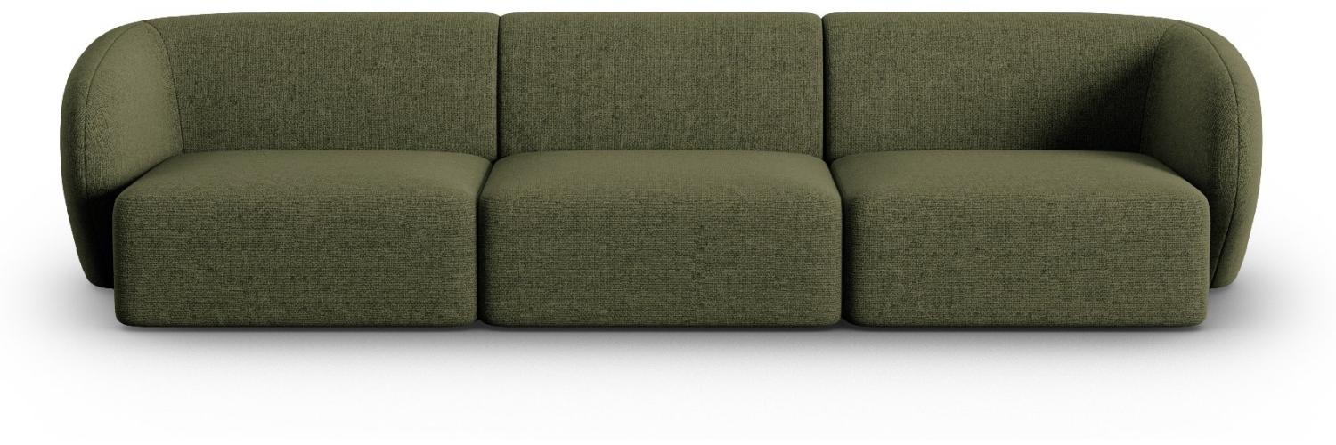 Micadoni Modulares Sofa Shane 3-Sitzer Chenille Grün Melange Bild 1