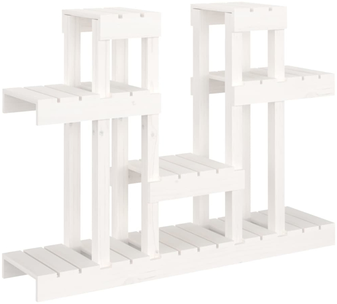vidaXL Pflanzenständer Weiß 104,5x25x77,5 cm Massivholz Kiefer 822098 Bild 1