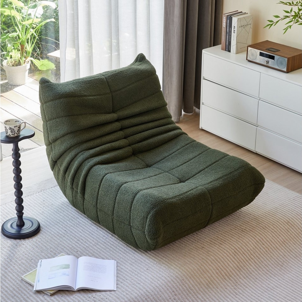 HAUSS SPLOE Sitzsack 2-Sitzer Lazy-Sofa aus Teddy-Samt, modernes Design, Wohnzimmer grün (1 St) Bild 1