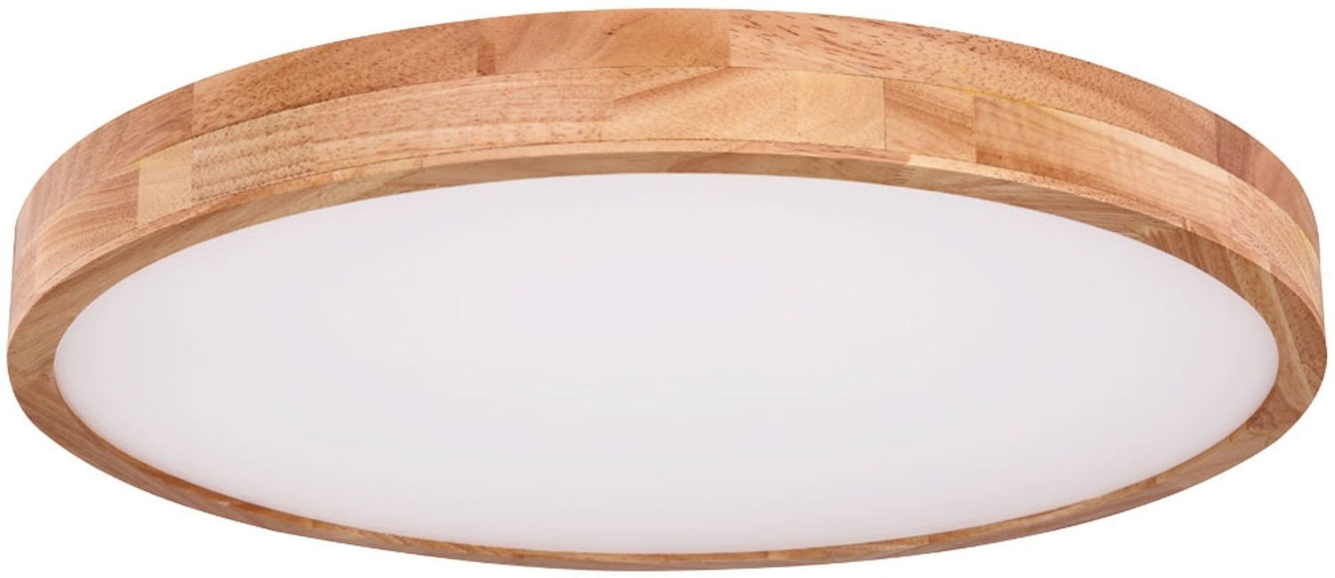 LED Deckenleuchte, Holzoptik, dimmbar, Fernbedienung, 60 cm Bild 1