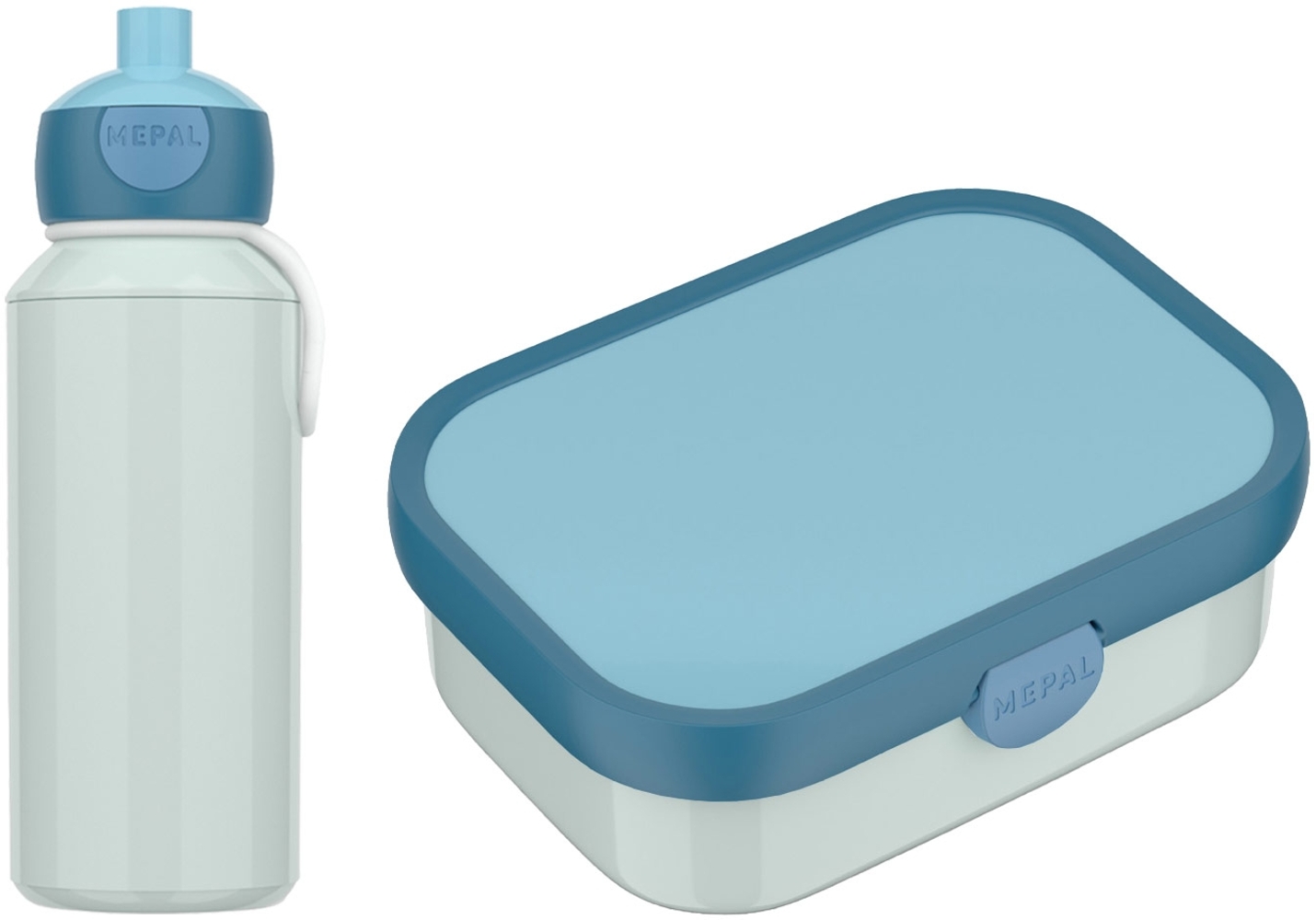 Mepal 'Campus' Lunch-Set mit Pop-up Trinkflasche & Lunch Box, Kunststoff Cool Mint / Cool Blue, 400 ml / 750 ml Bild 1