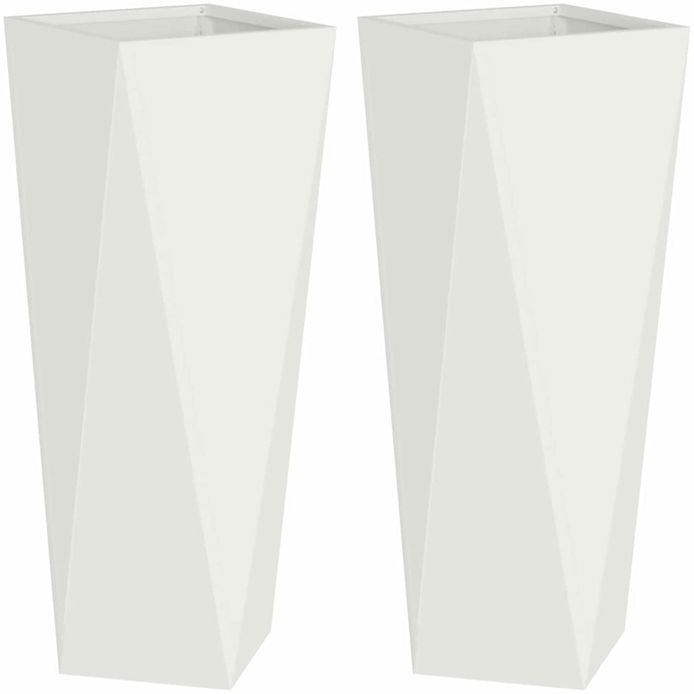 vidaXL Pflanzkübel 2 pcs Weiß 30 x 30 x 75 cm Stahl 883769 Bild 1