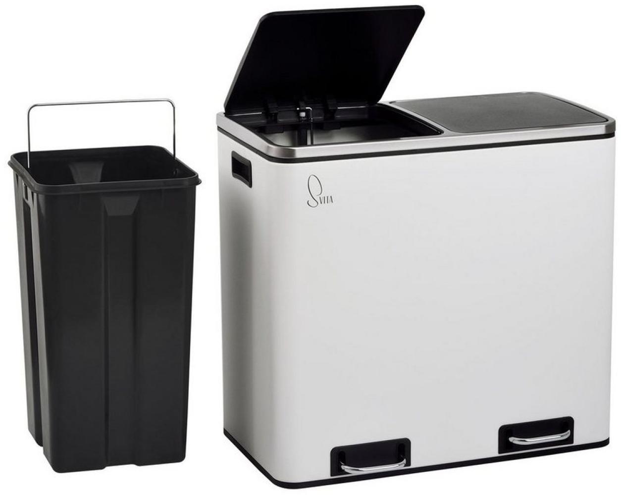 SVITA TM2X15 Mülleimer Papierkorb 30L Abfalleimer Mülltrennung Weiß Bild 1