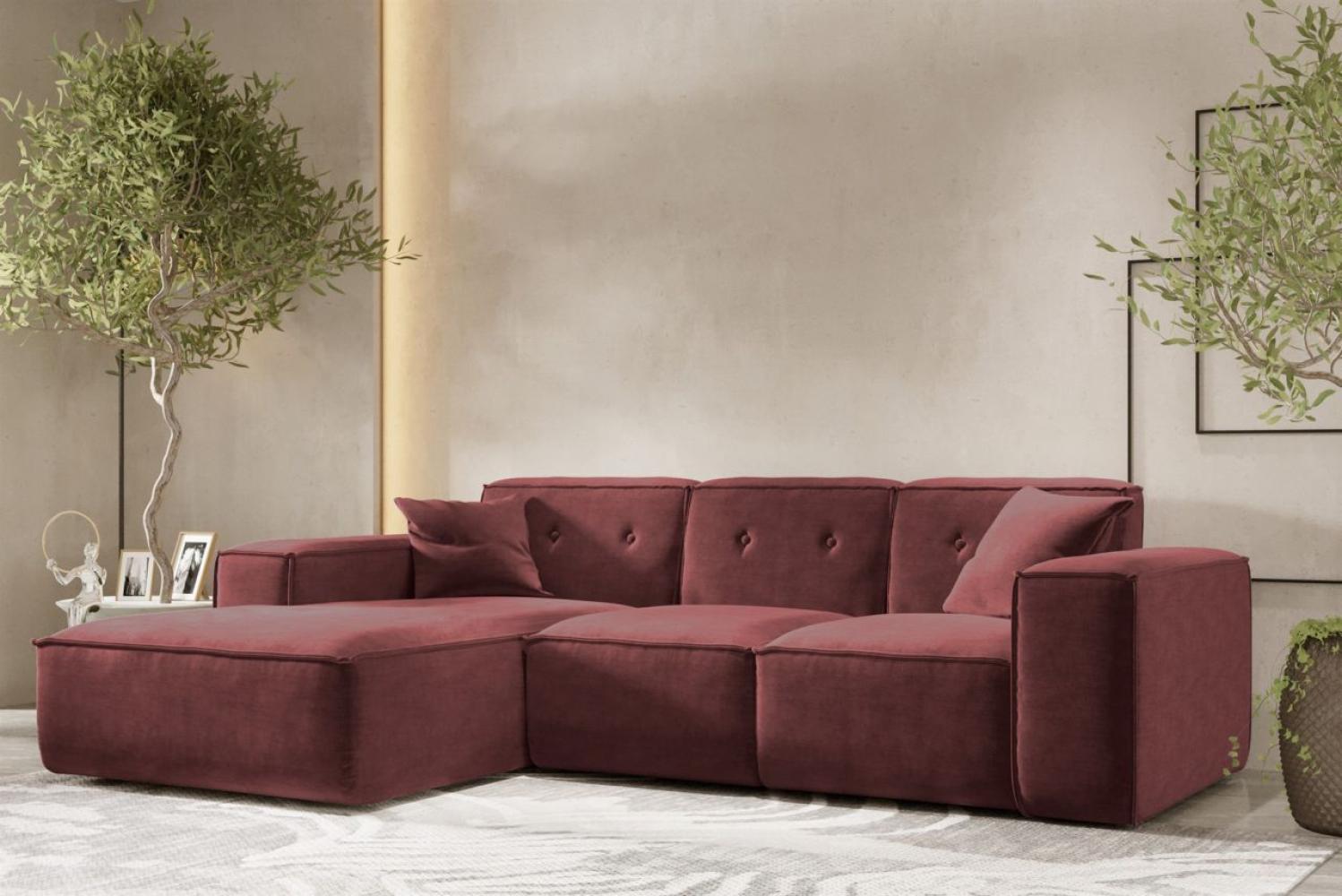 Ecksofa Designersofa CESINA Stoff Perfect Harmony Bordeauxrot Ottomane Links Bild 1