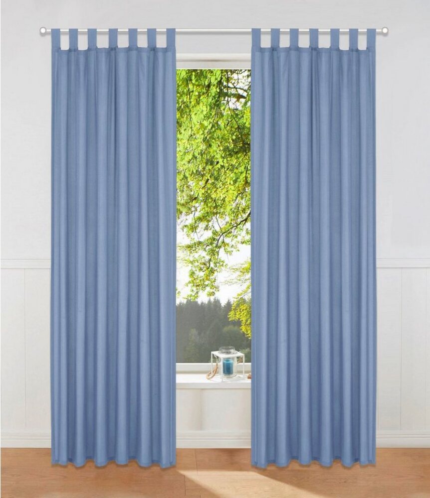 my home Vorhang Parry, Schlaufen (2 St), blickdicht, Polyester, 2-er Set, blickdicht, monochrom, basic Bild 1