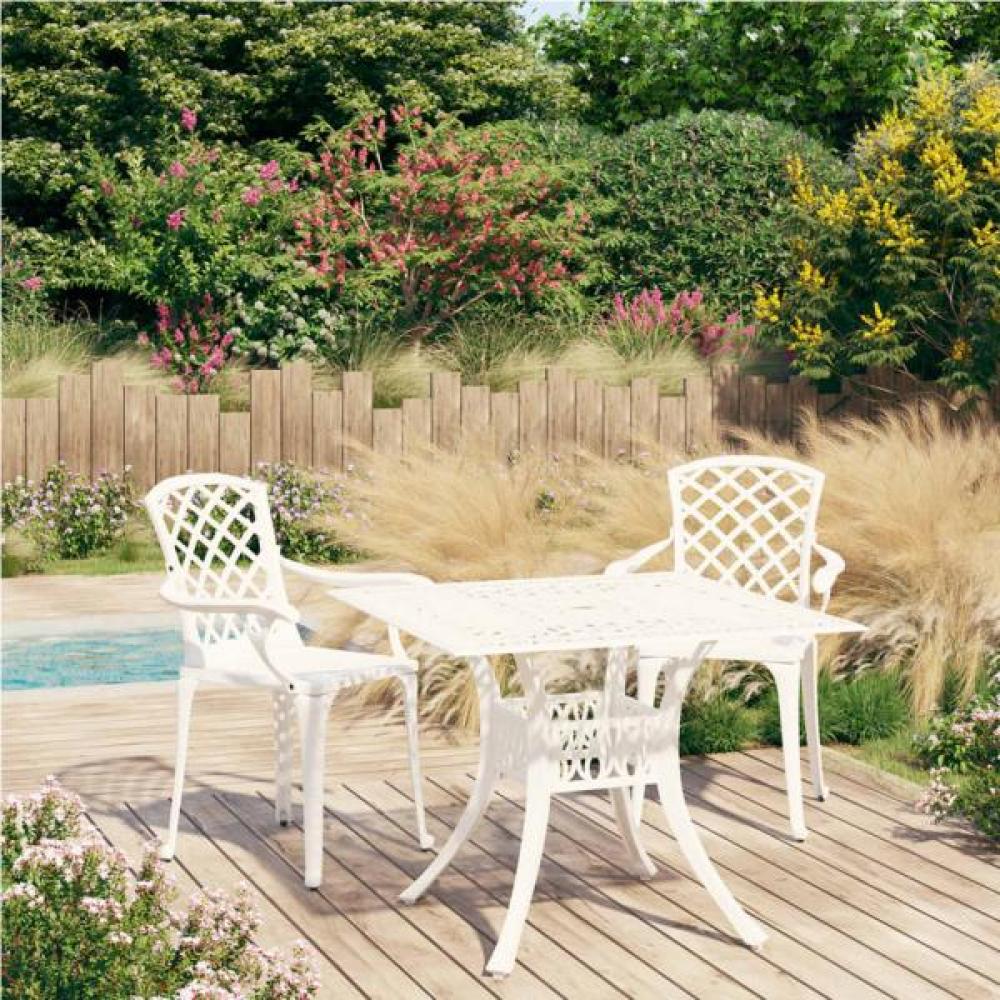 vidaXL 3-tlg. Bistro-Set Aluminiumguss Weiß 3070588 Bild 1