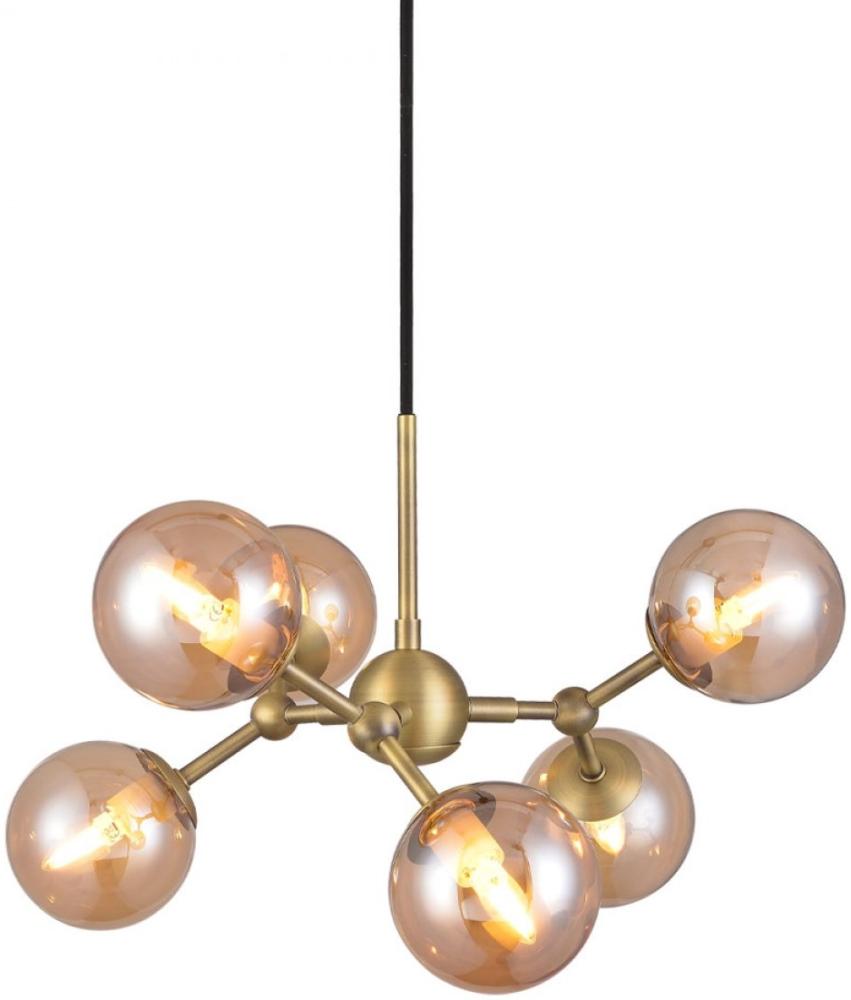 Halo Design No. 736560 LED Pendelleuchte ATOM by E. Patton Amber Messing 45cm Bild 1