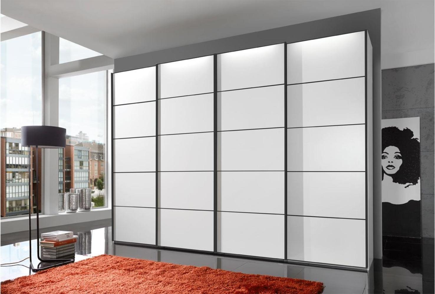 Schwebetürenschrank WESTSIDE weiß schwarz Synchron 330 Bild 1