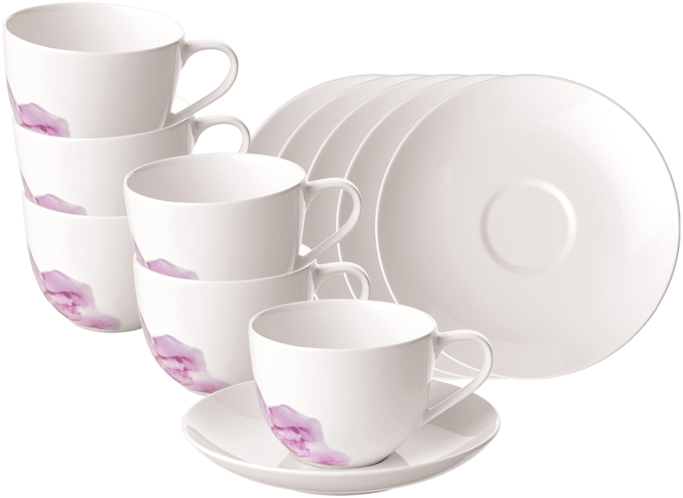 Villeroy & Boch Rose Garden Kaffeetasse mit Untertasse 160 ml Weiß 6er Set - DS Bild 1