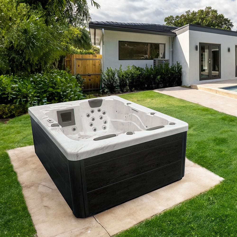 HOME DELUXE Outdoor Whirlpool WHITE MARBLE PURE - 210 x 160 cm für 3 Personen Bild 1