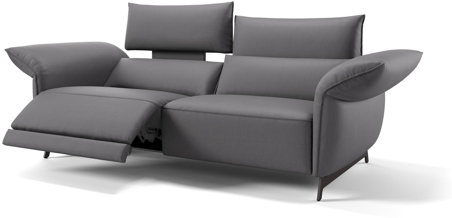 Sofanella Leder 3-Sitzer Einzelsofa CUNEO Ledersofa in Grau M: 260 Breite x 101 Tiefe Bild 1