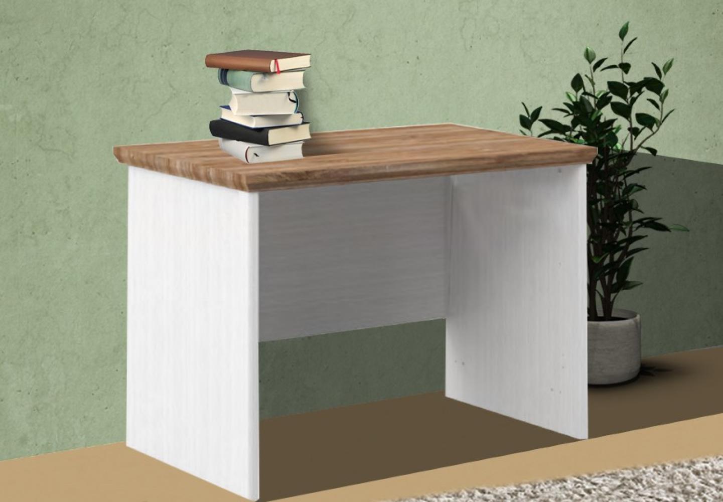 Schreibtisch Tiwoli Computertisch 110x60cm weiß gewischt eiche sterling MDF Bild 1