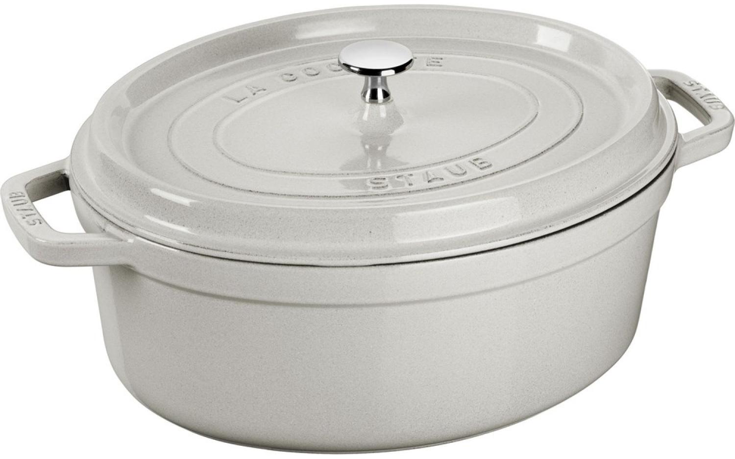 Staub La Cocotte Cocotte 23 cm, oval, Weisser Trüffel, Gusseisen Bild 1