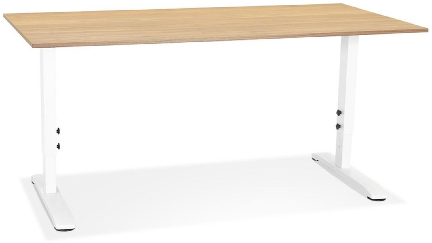 Kadima Design Höhenverstellbarer Schreibtisch | 160x80 cm | Holz-Metall Design Homeoffice | Computertisch Beige-Weiß Bild 1