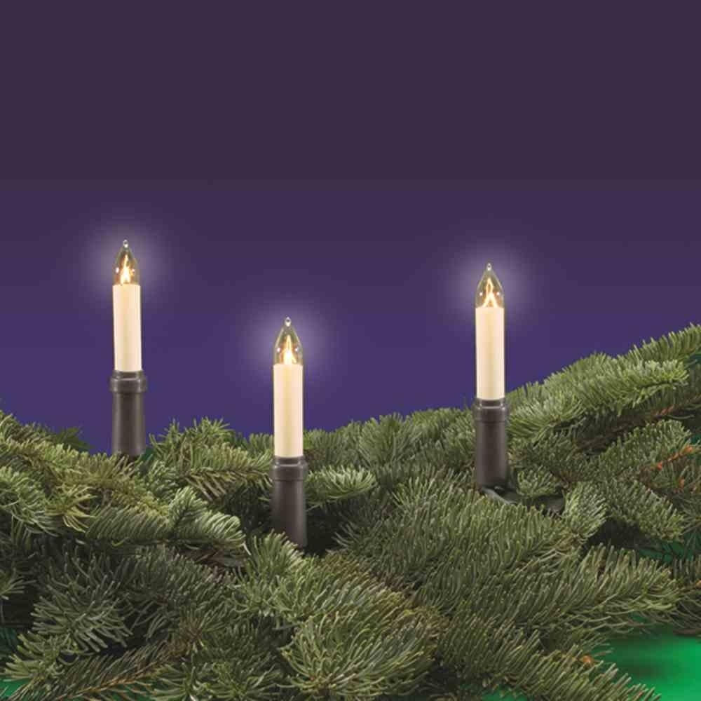 Weihnachtsbaumkette, klar/elfenbein, E10/3W, mit teilbarem Stecker 15 x E10/16V/3W 12,60 m Bild 1